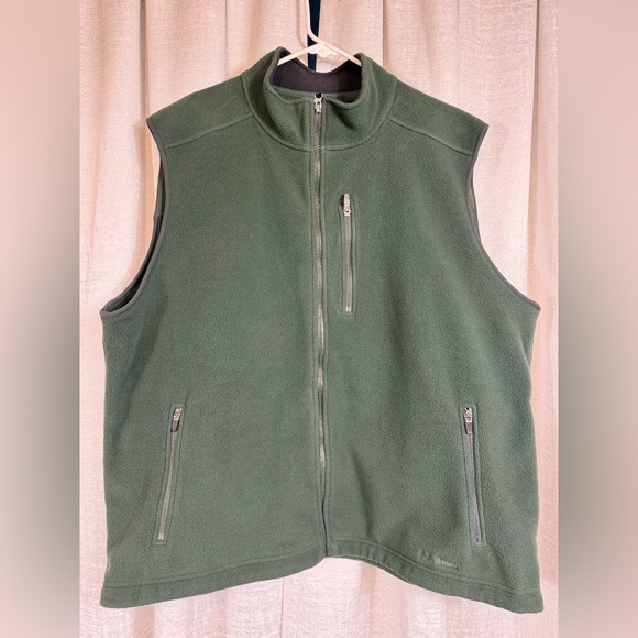 L.L. Bean Men’s Polartec Fleece Vest XXL Regular Green Full Zip Outdoor - Picture 2 of 11